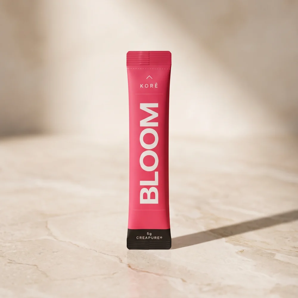 KORÊ BLOOM rose daily stick pack with 5g Creapure creatine monohydrate